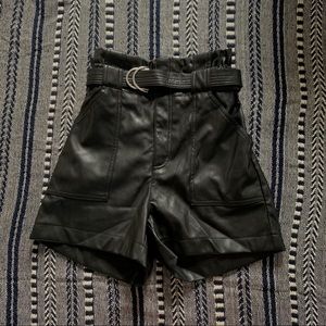 Faux Leather High Waisted Shorts